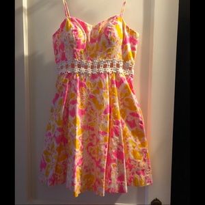 Never worn Lilly Pulitzer pink and yellow dress!